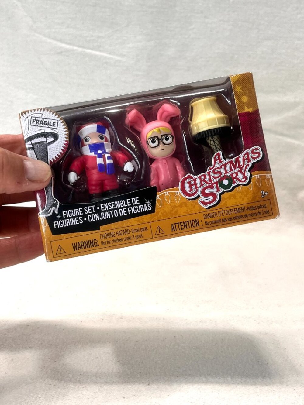 NEW ~ A Christmas Story 3pc Mini Figure Set Randy Ralphie Bunny Suit Leg Lamp